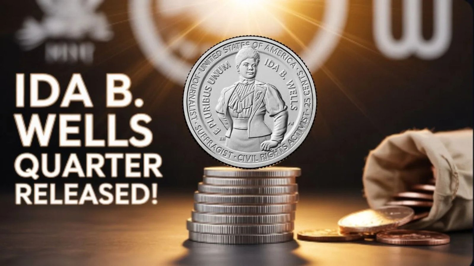 U.S. Mint Issues Ida B. Wells Quarters for Collectors in Rolls and Bags
